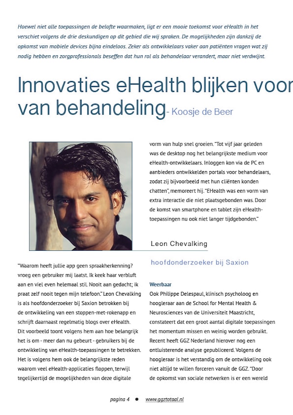 Innovaties eHealth blijken vooral succesvol als verlengstuk